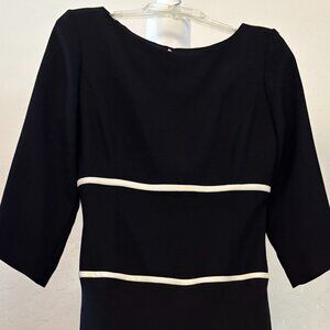 Maggie London. Vintage. Dress. Black with White Piping.